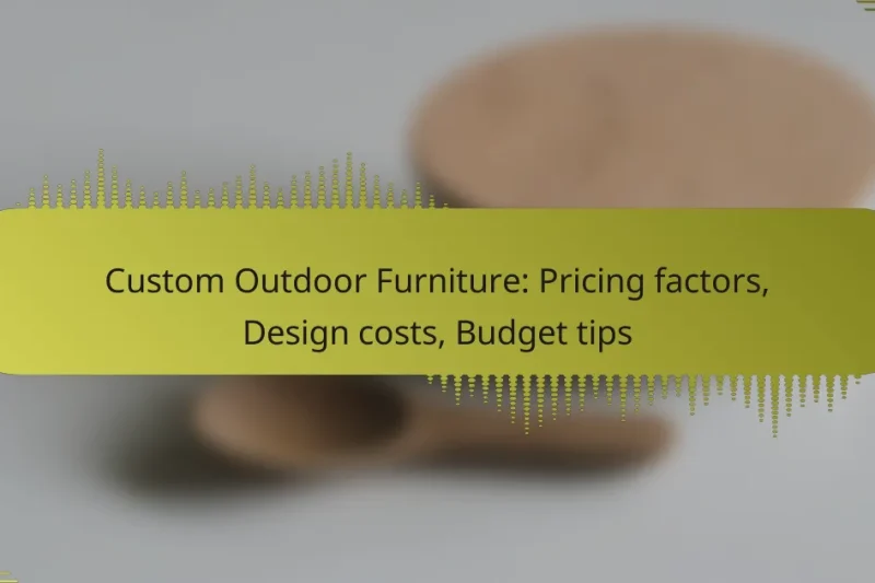 Custom Outdoor Furniture: Pricing factors, Design costs, Budget tips