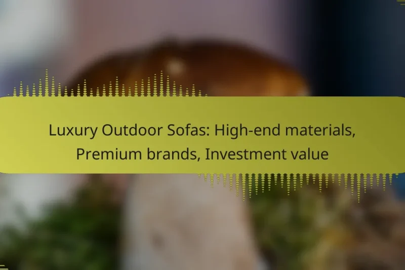 Luxury Outdoor Sofas: High-end materials, Premium brands, Investment value
