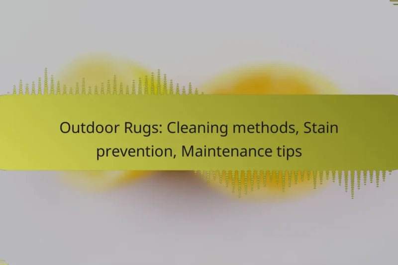Outdoor Rugs: Cleaning methods, Stain prevention, Maintenance tips