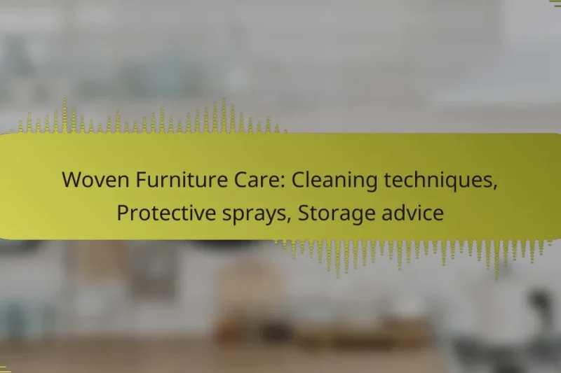 Woven Furniture Care: Cleaning techniques, Protective sprays, Storage advice