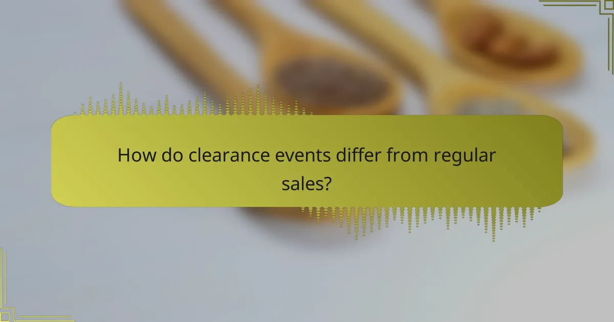 How do clearance events differ from regular sales?