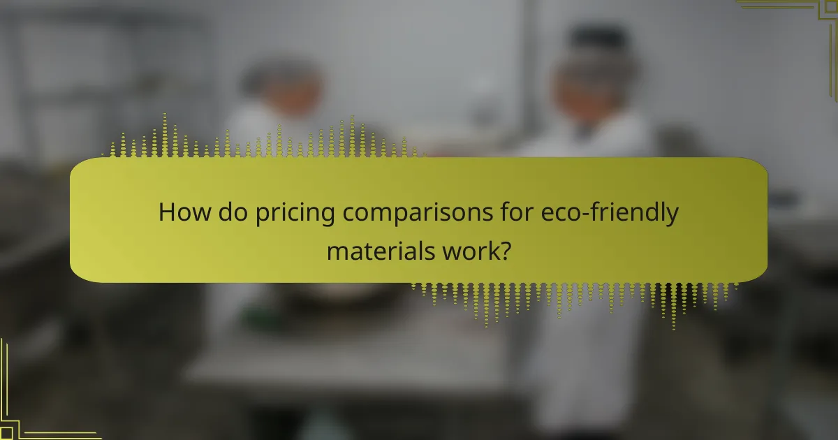 How do pricing comparisons for eco-friendly materials work?