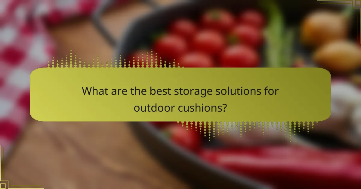 What are the best storage solutions for outdoor cushions?