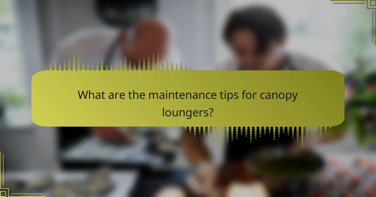 What are the maintenance tips for canopy loungers?