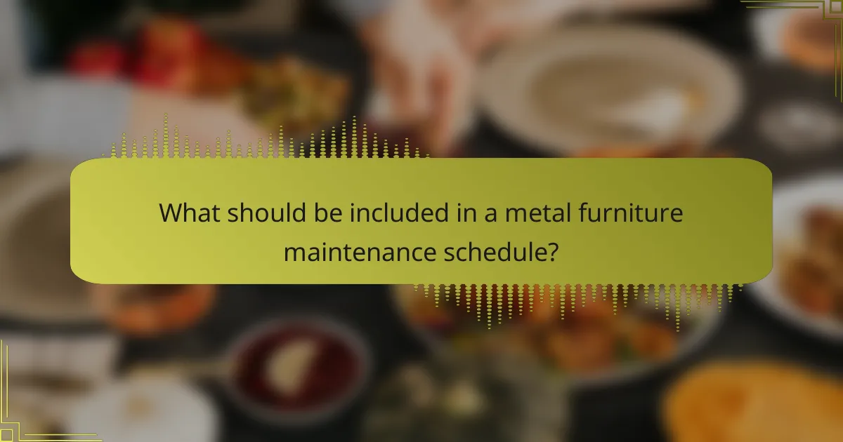 What should be included in a metal furniture maintenance schedule?