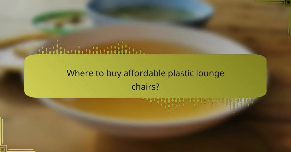 Where to buy affordable plastic lounge chairs?