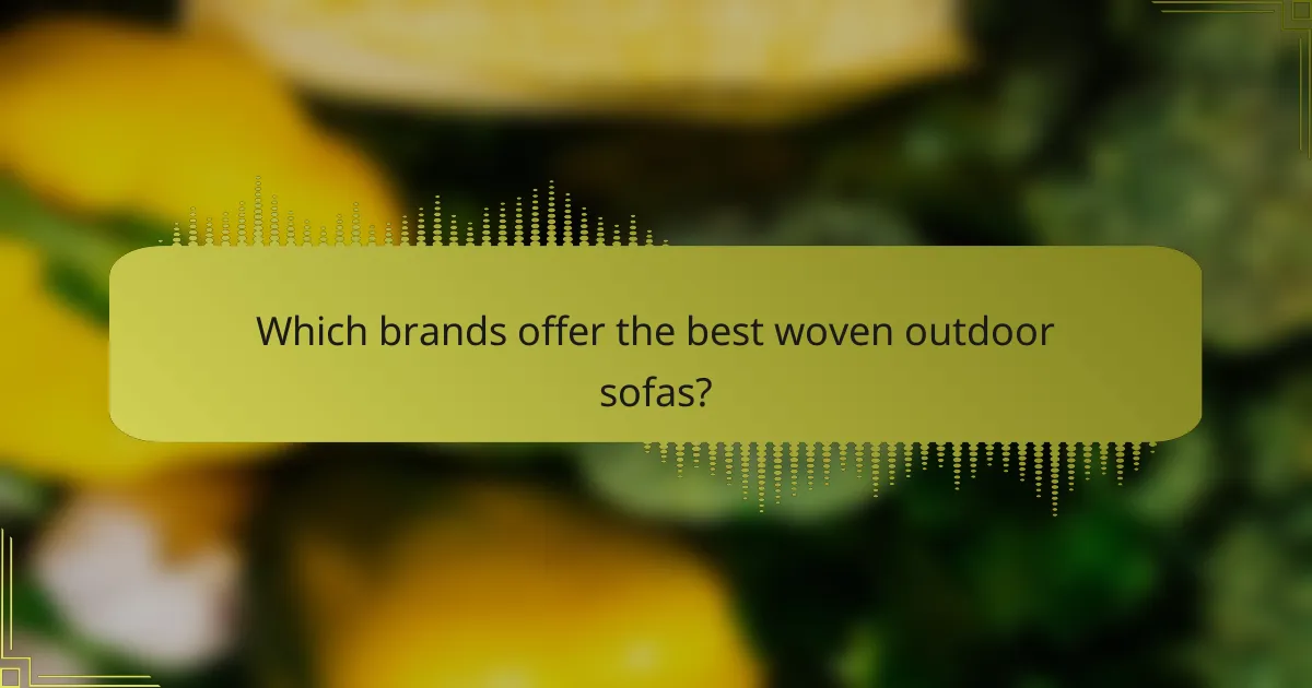 Which brands offer the best woven outdoor sofas?